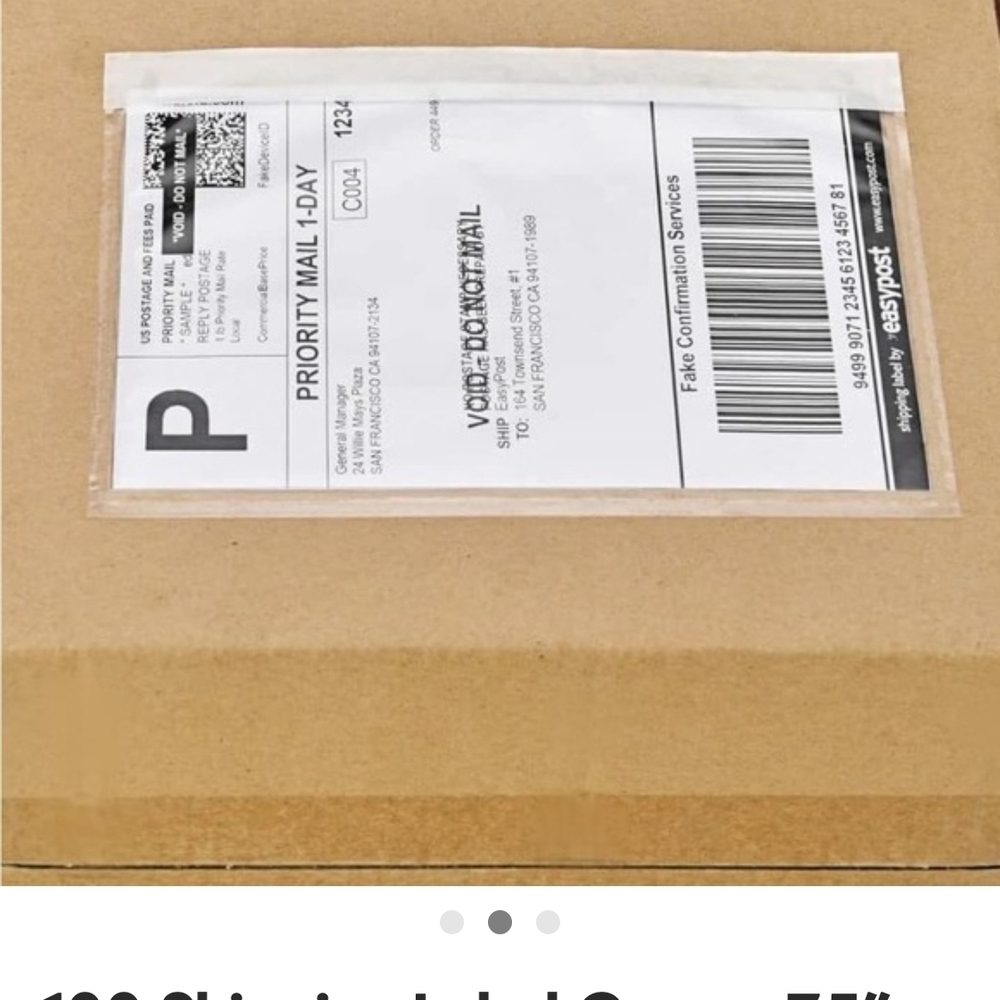 100 Durable clear shipping labels with 20 Pink Thank you cards